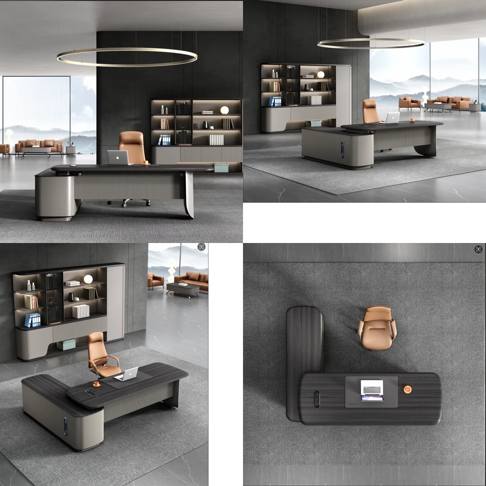Desk Setup L Shaped - Mesa Executiva Moderna de Luxo em