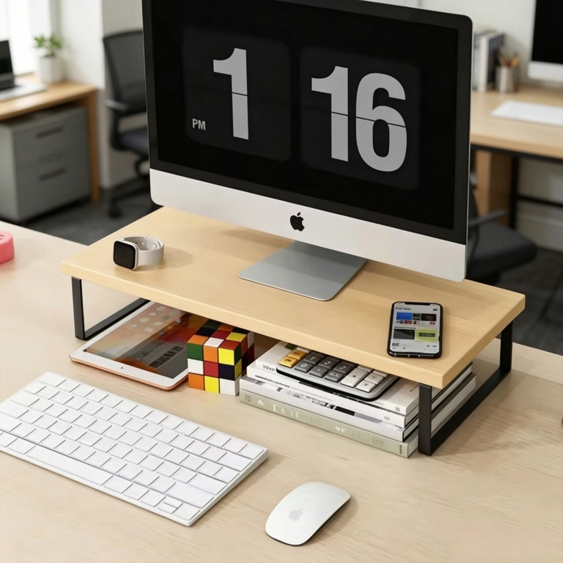 Monitor Riser Wood - Suporte Criativo para Monitor com Prateleira