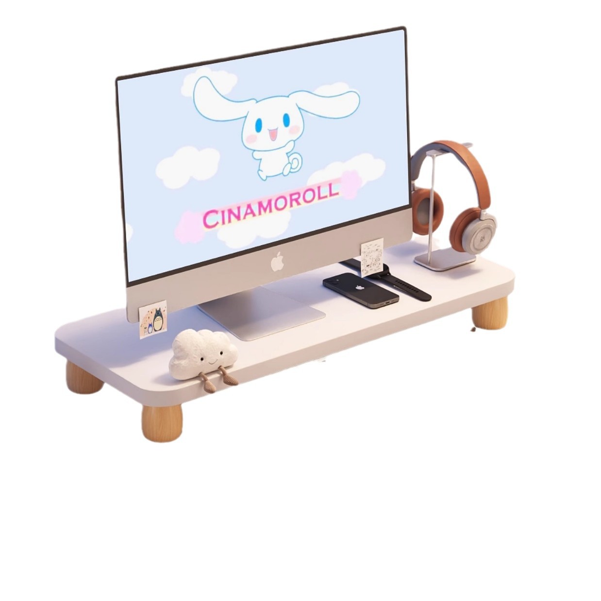Monitor Riser Wood - Suporte Ajustável para Monitor e Notebook