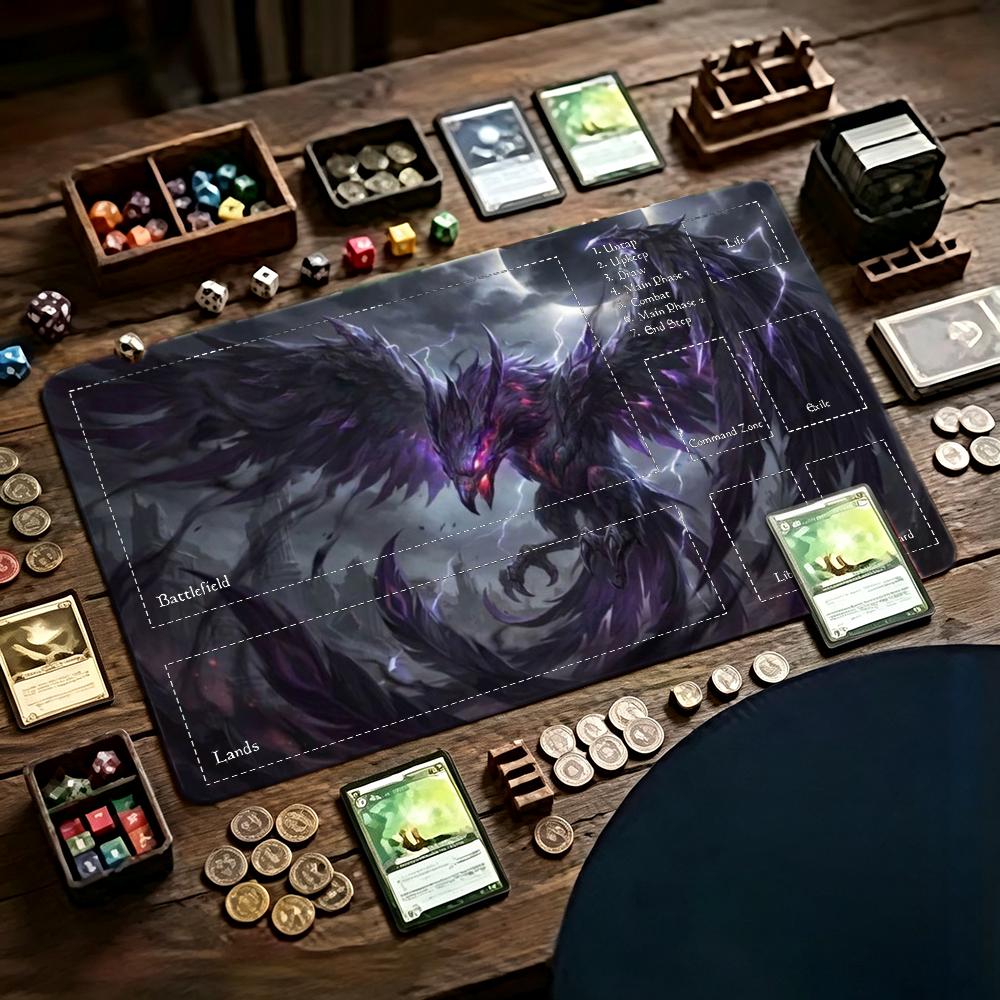 Desk Setup Dark - Tapete de Jogo Dark Purple Phoenix