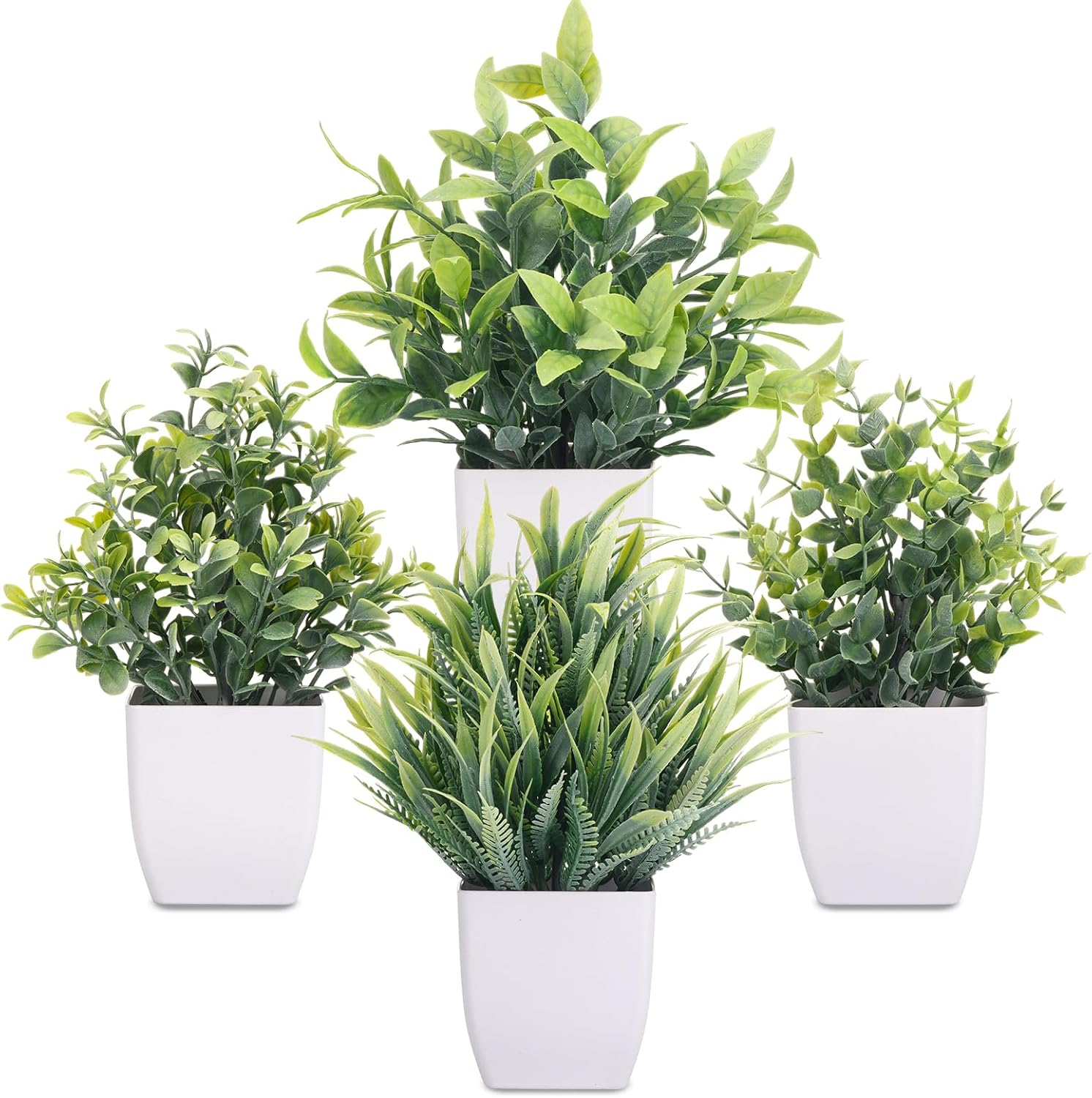 Plant Pot Small Desk - Plantas Artificiais, 4 Pacotes de Pequenas