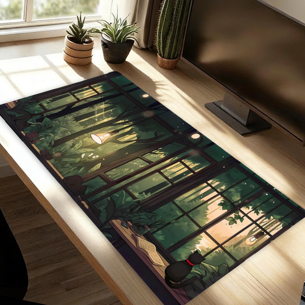 Desk Setup With Plants - Tapete de Mesa Lofi Fofo -