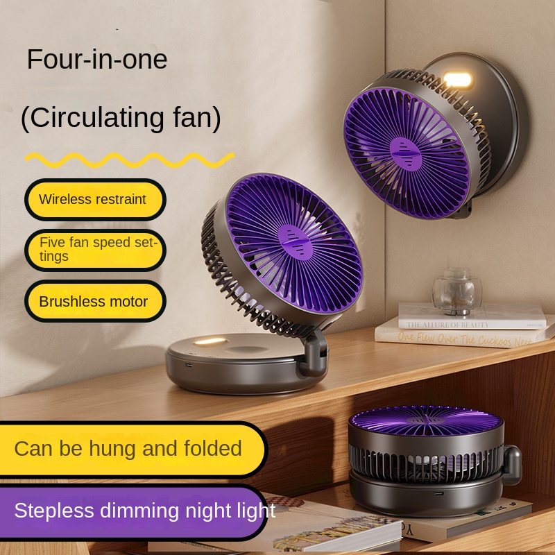 Desk Setup Dark - Ventilador Portátil Dobrável de 5000mAh que