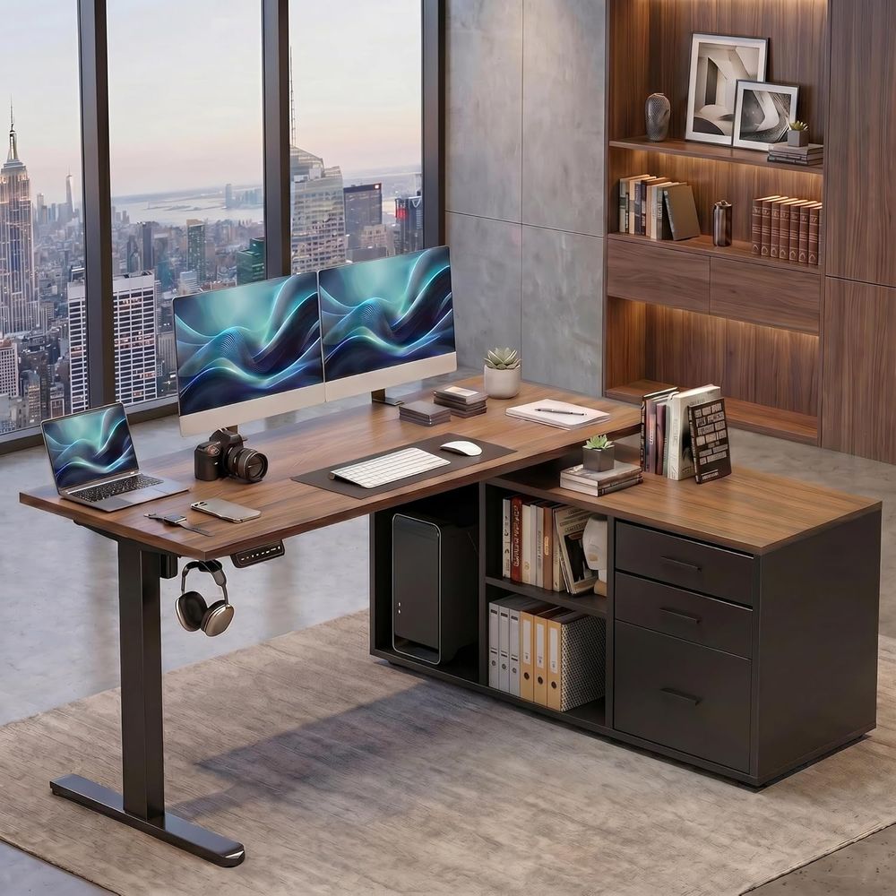 Desk Setup L Shaped - Mesa de Escritório em L de