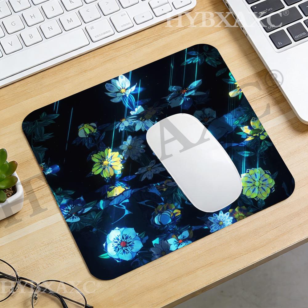 Desk Setup Dark - Mouse Pad HYBXAXC com Fundo Floral