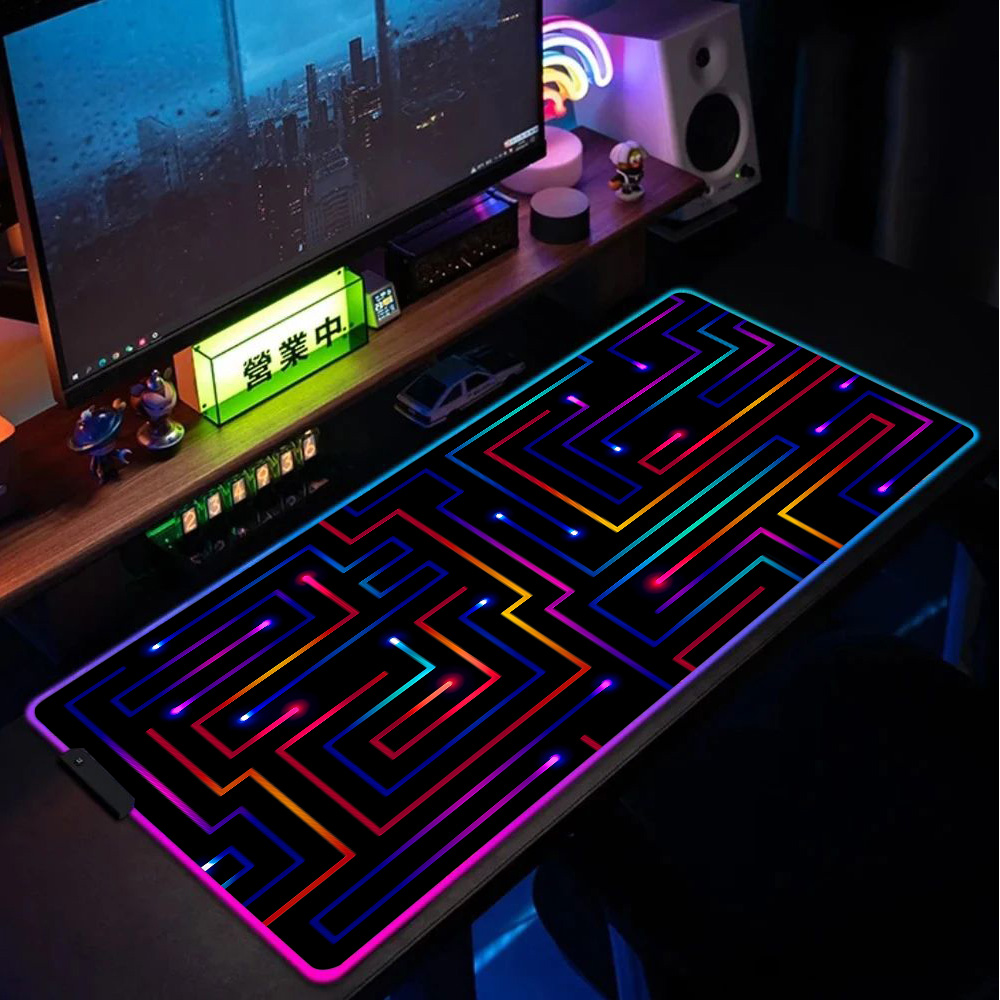 Desk Setup Rgb - Mouse Pad XXL 900x400 Neon Circuit
