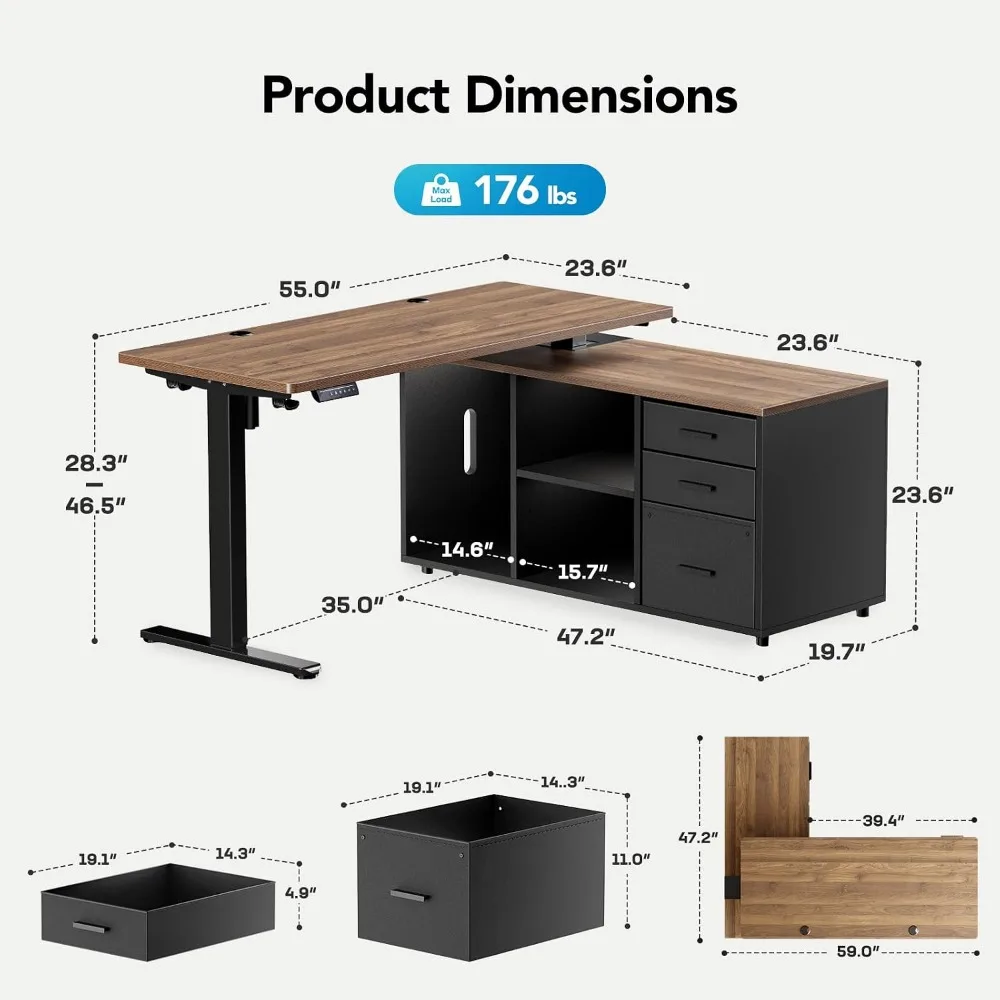 Mesa de Escritório em L HUANUO - Desk Setup L Shaped avaliação e preço