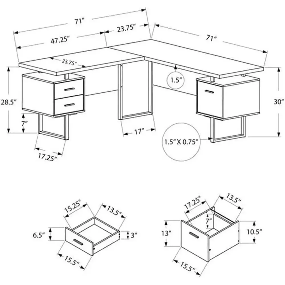 Mesa de Computador em L de 70  - Desk Setup L Shaped avaliação e preço