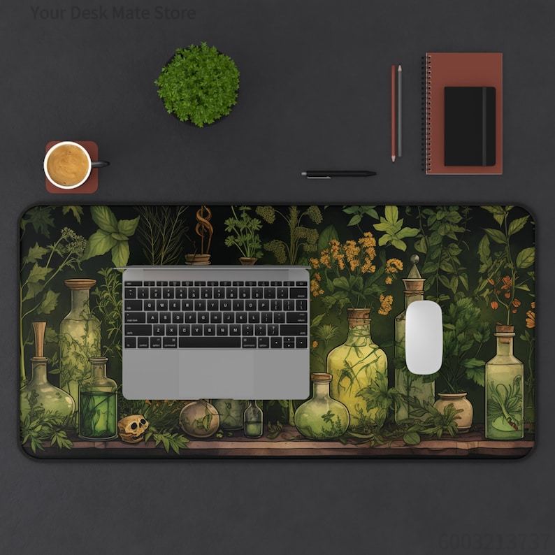 Tapete de Mesa Verde com Estam - Desk Setup With Plants avaliação e preço