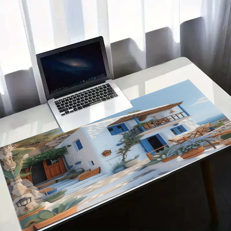 Mouse Pad Mediterrâneo de Arte - Desk Setup With Plants avaliação e preço