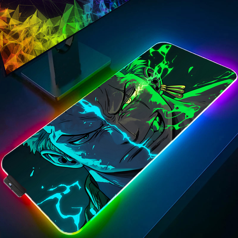 Uma peça zoro mouse pad rgb ac - Desk Setup Rgb avaliação e preço