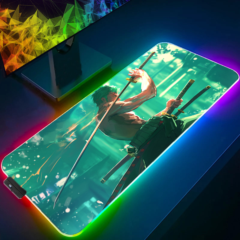 Uma peça zoro mouse pad rgb ac - Desk Setup Rgb avaliação e preço