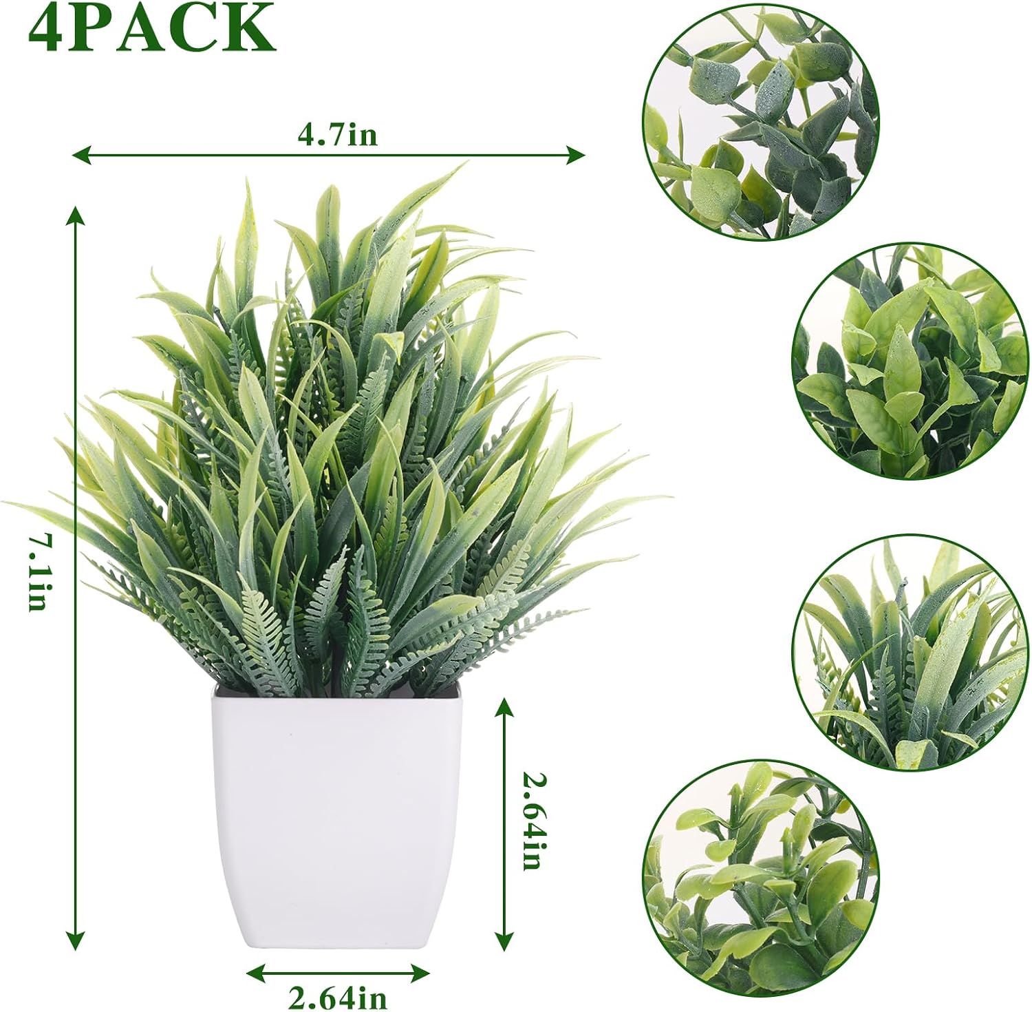 Plantas Artificiais, 4 Pacotes - Plant Pot Small Desk avaliação e preço