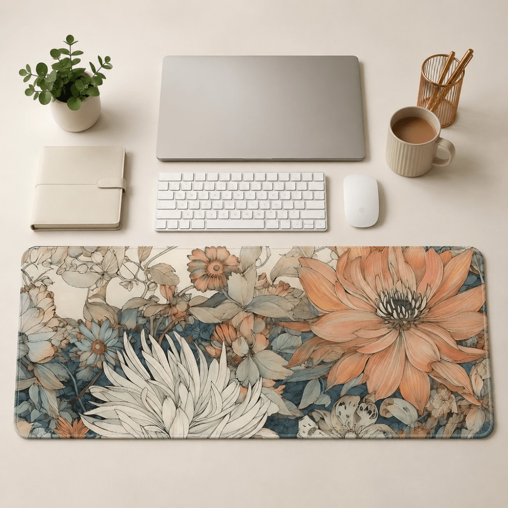 Sousplat floral retrô, com est - Desk Setup With Plants avaliação e preço