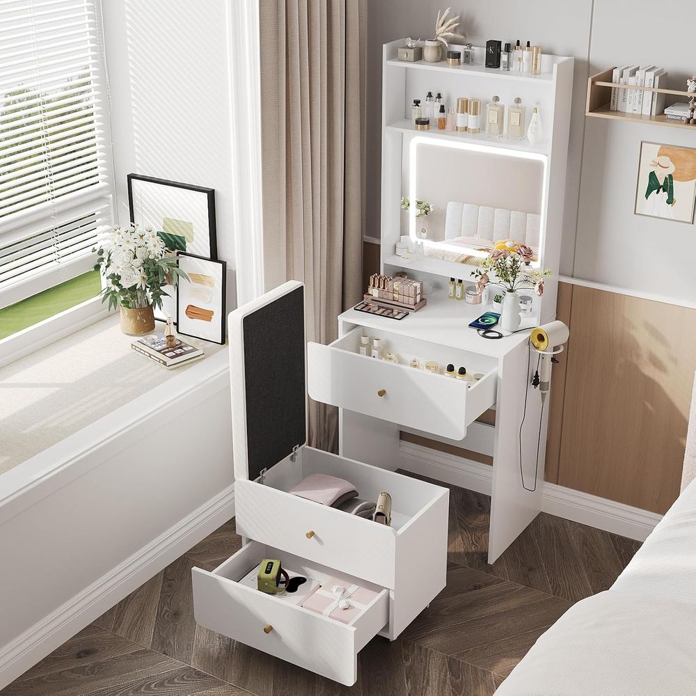Mesa de Maquiagem com Espelho  - Desk Setup In Small Bedroom avaliação e preço