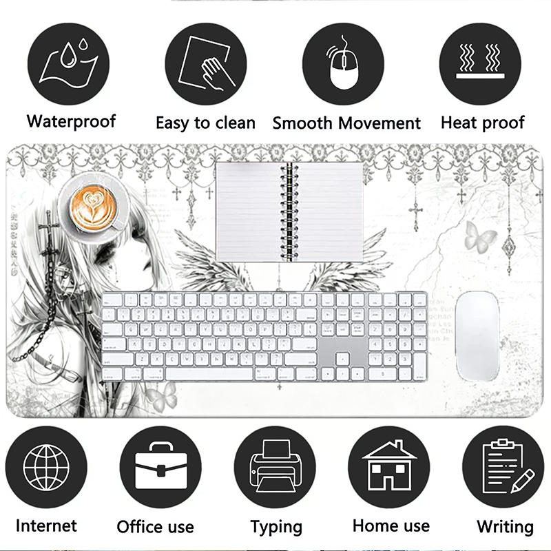 Mousepad de Couro Preto e Bran - Desk Setup Carpet avaliação e preço