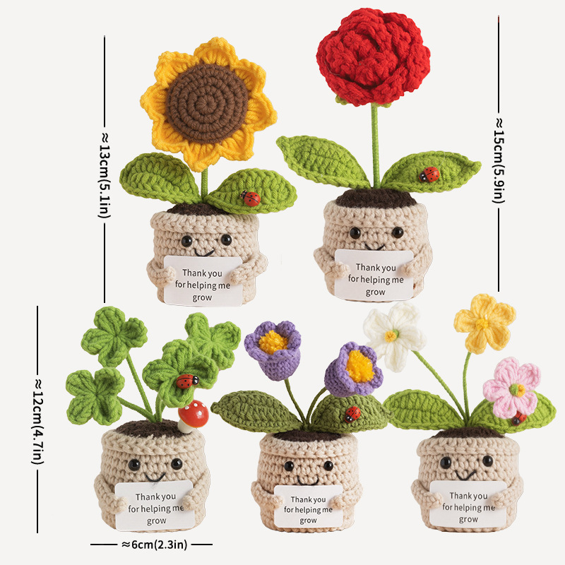 Mini Planta em Vaso de Crochê  - Plant Pot Small Desk avaliação e preço